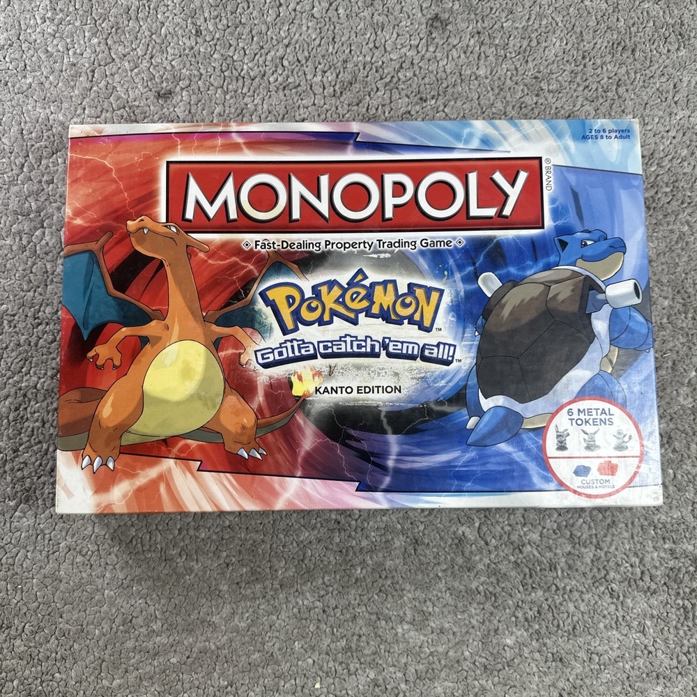 Monopoly Pokémon Edition 100% Complete, Collectible Metal Tokens, 2014 by Hasbro